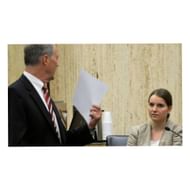 Aina Dobilaite at the trial (Image via Peoria Journal Star)